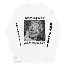 Lade das Bild in den Galerie-Viewer, "WER RASET DER ROSTET" Bio-Langarmshirt